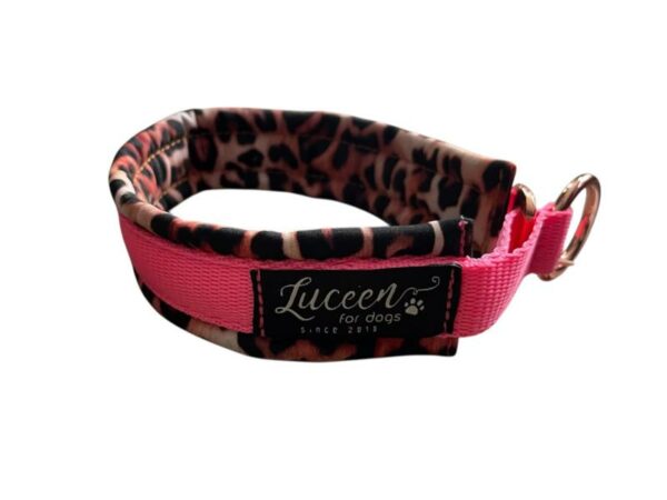 Soft Zugstopp Halsband Gr. XS - Leopard x Neonrosa – Bild 2