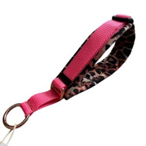 Soft Zugstopp Halsband Gr. XS - Leopard x Neonrosa